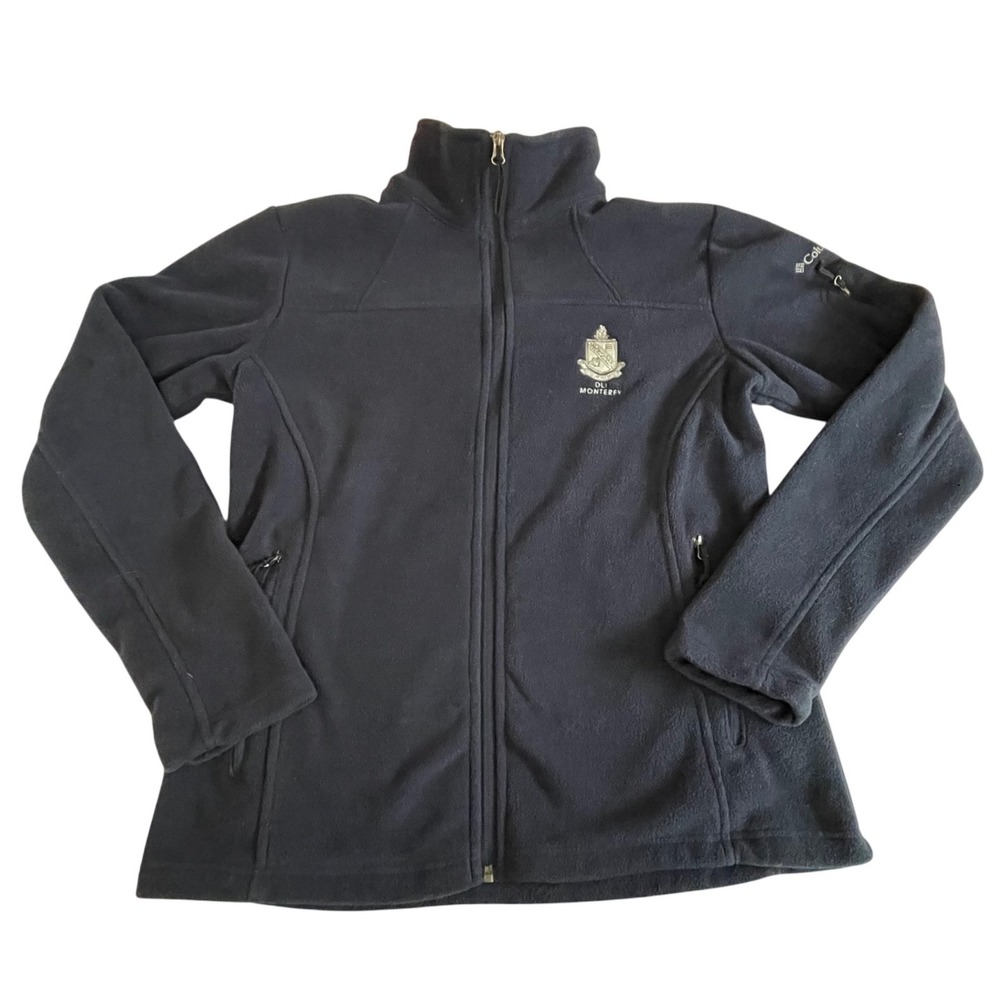 Columbia Full Zip Fleece Jacket‎ Navy Blue DLI Monterey Logo Women's Size L